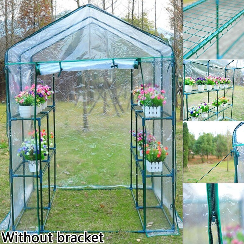 미니 온실 야외 PVC 플라스틱 정원 야외 식물 꽃에 대 한 집 커버를 성장 롤업 WindowsWithout 프레임 73*143*195cm